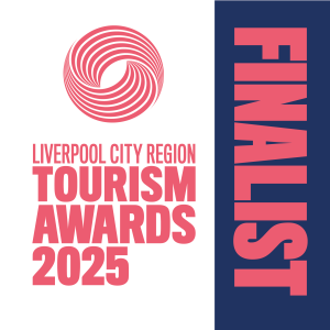 Logo for 2025 Liverpool City Region Tourism Awards with 'FINALIST' text.